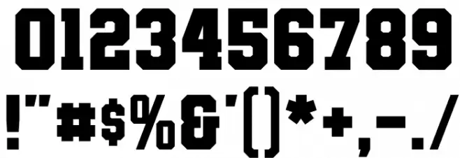 Varsity Team Bold Font OTHER CHARS