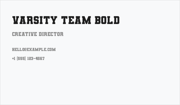 Varsity Team Bold Business Card