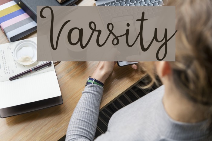 Varsity Font examples
