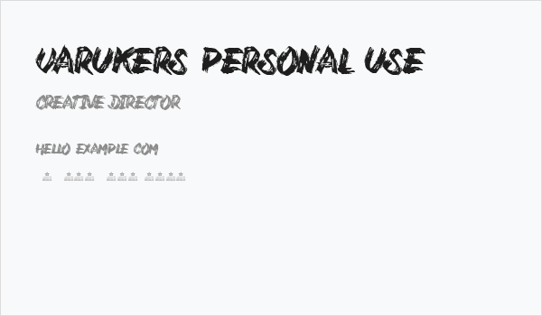 Varukers Personal Use  Business Card
