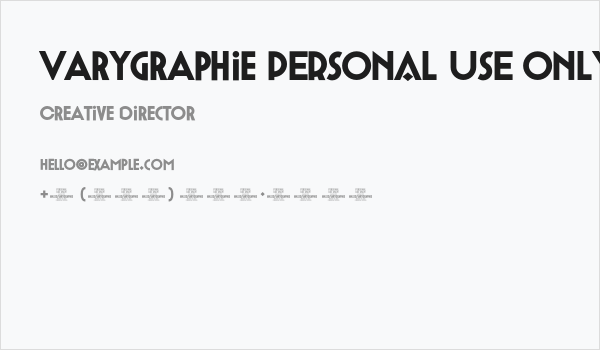 Varygraphie PERSONAL USE ONLY Bold Business Card