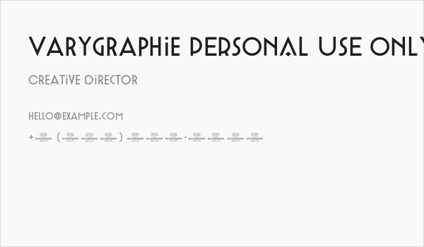 Varygraphie PERSONAL USE ONLY Regular Business Card