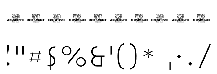Varygraphie PERSONAL USE ONLY Thin Font OTHER CHARS