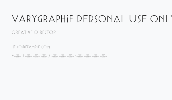 Varygraphie PERSONAL USE ONLY Thin Business Card