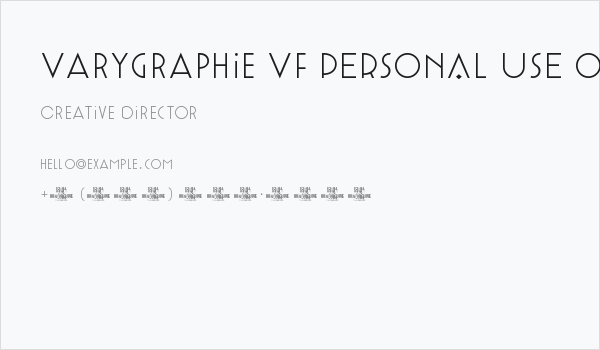 Varygraphie VF PERSONAL USE ONLY Regular Business Card