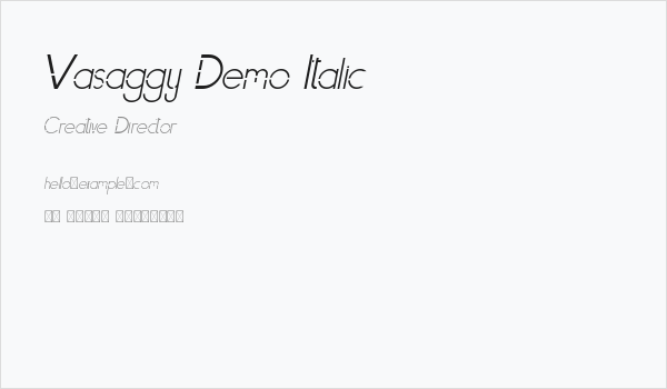 Vasaggy Demo Italic Business Card