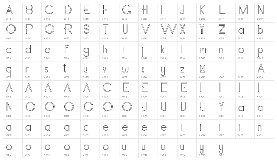 Vasaggy Demo Outline Character Map