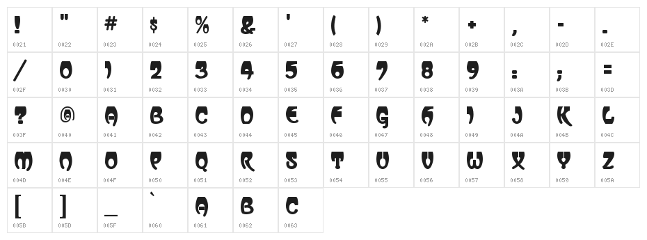 Vassar Regular Character Map