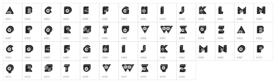 Vasta Regular Character Map