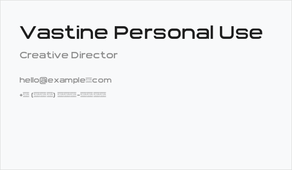 Vastine Personal Use Business Card