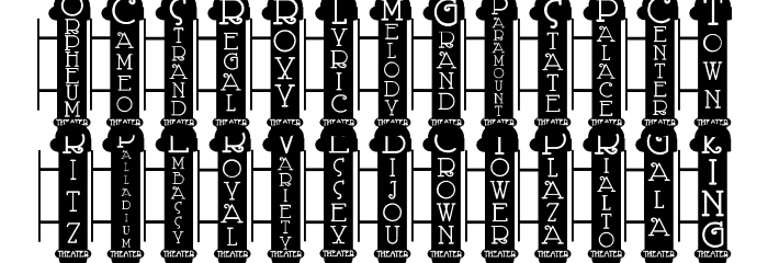 Vaudeville Theater Signs JL Font LOWERCASE