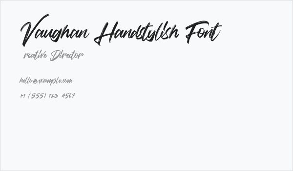 Vaughan Handstylish Font Business Card