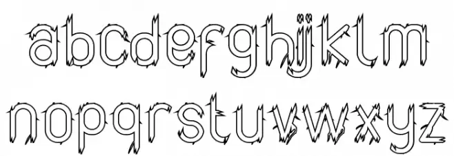 Vaulcate Demo Outline Schriftart Kleinbuchstaben