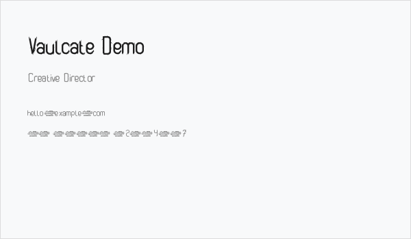 Vaulcate Demo Business Card