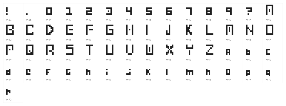 Vault Regular Character Map