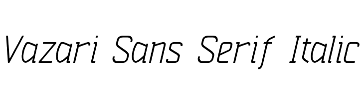 Vazari Sans Serif Italic Font