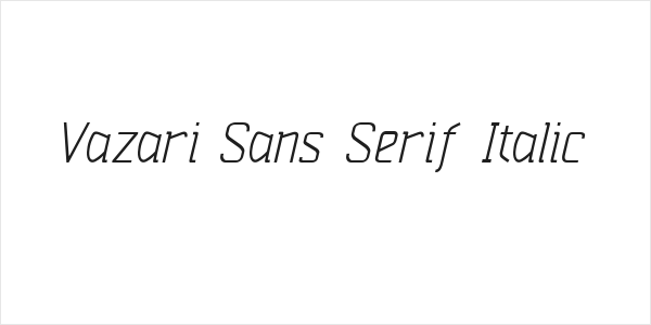 Vazari Sans Serif Italic Logo