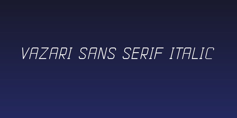 Vazari Sans Serif Italic Social Header