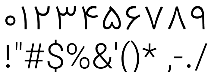 Vazir Thin FD Font OTHER CHARS