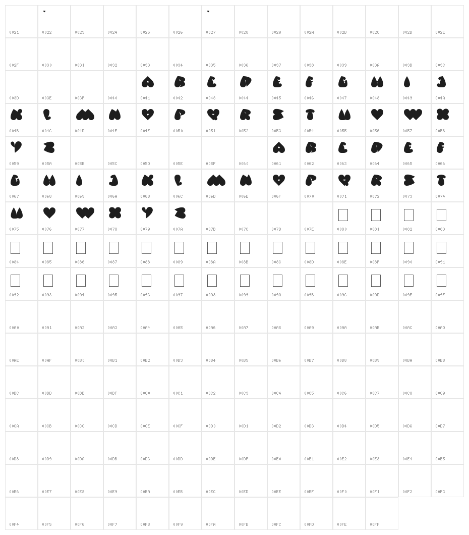 valentine's day Character Map