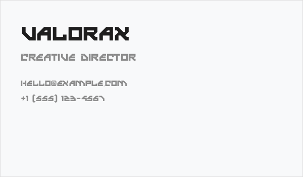 valorax Business Card