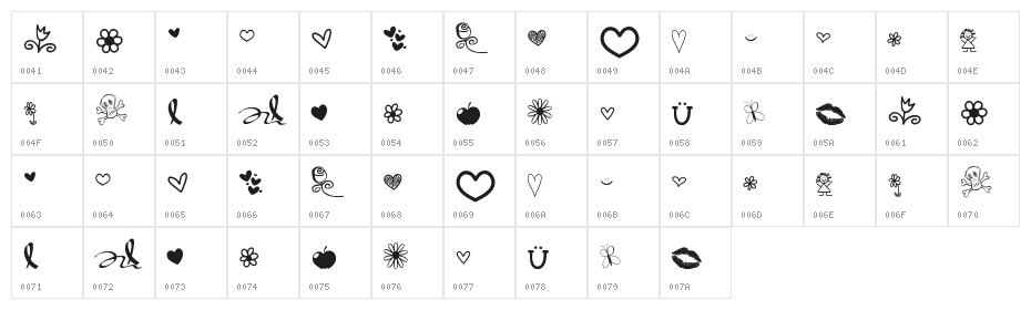 VBdingsTwo Character Map