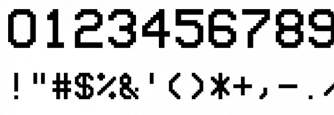 VCR EAS Font OTHER CHARS