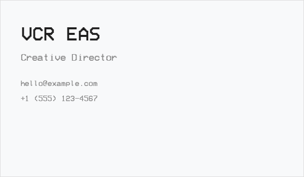 VCR EAS Business Card