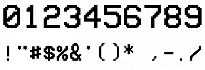 VCR OSD Mono Font OTHER CHARS