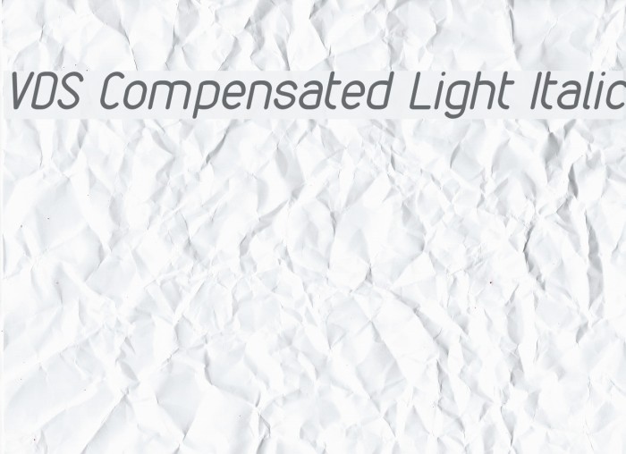 VDS Compensated Light Italic Font examples