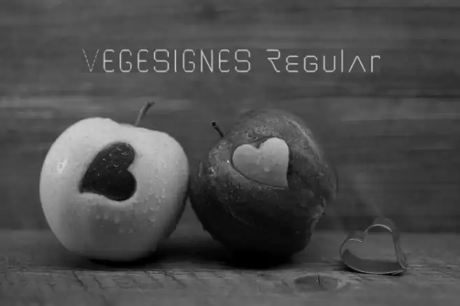 VEGESIGNES Regular Fonte examples