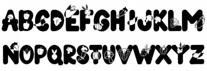 VEGETABLES Schriftart Groß
