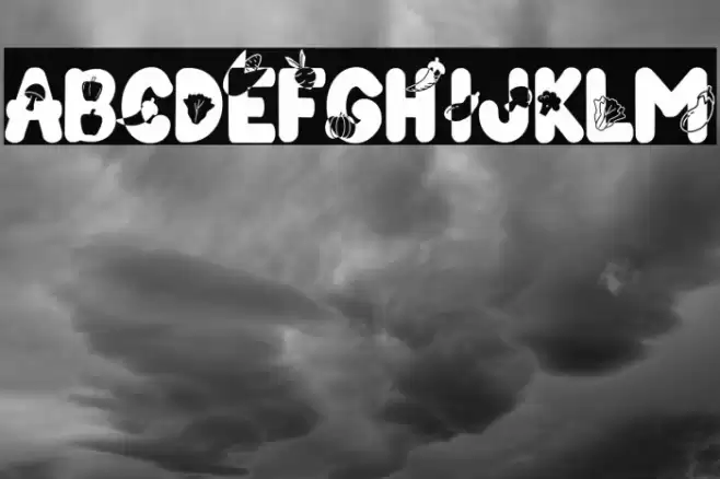 VEGETABLES Font examples