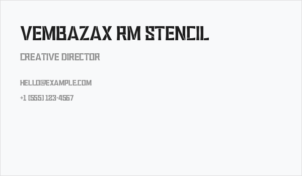 VEMBAZAX RM STENCIL Business Card