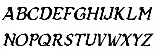 Vecna Bold Italic फ़ॉन्ट अपरकेस