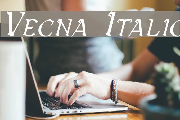 Vecna Italic Font examples