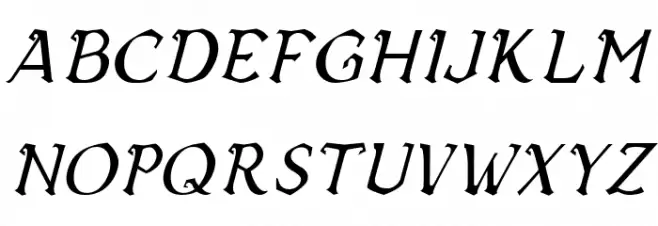 Vecna Italic फ़ॉन्ट लोअरकेस