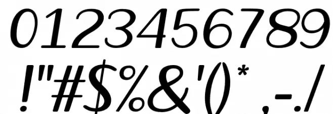 Vecoly-Italic Font OTHER CHARS