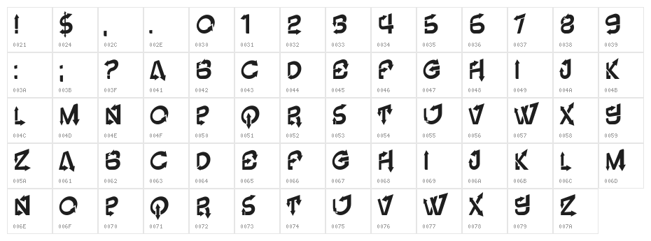 Vector Inverse Regular Character Map