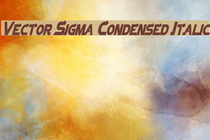 Vector Sigma Condensed Italic Font examples