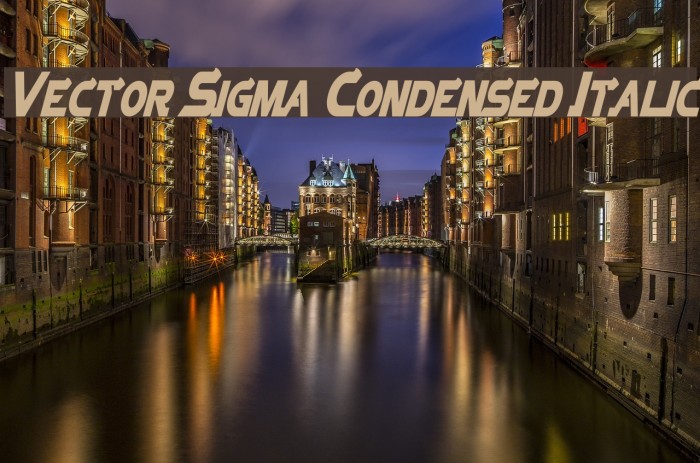 Vector Sigma Condensed Italic Font examples