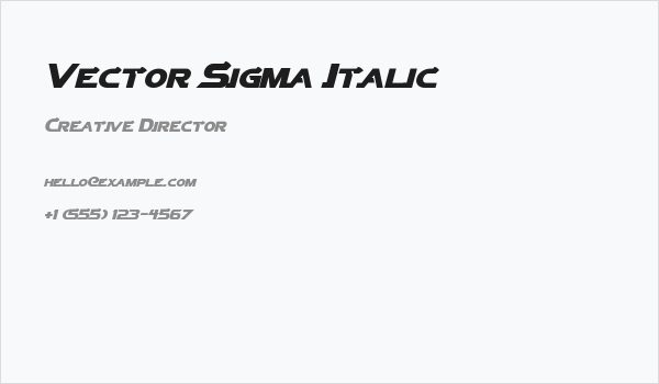 Vector Sigma Italic Business Card