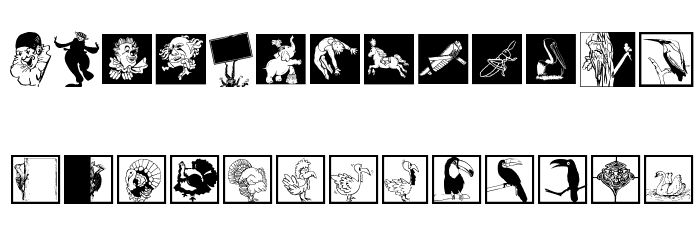 VectorAnimalsOrPeople Font LOWERCASE