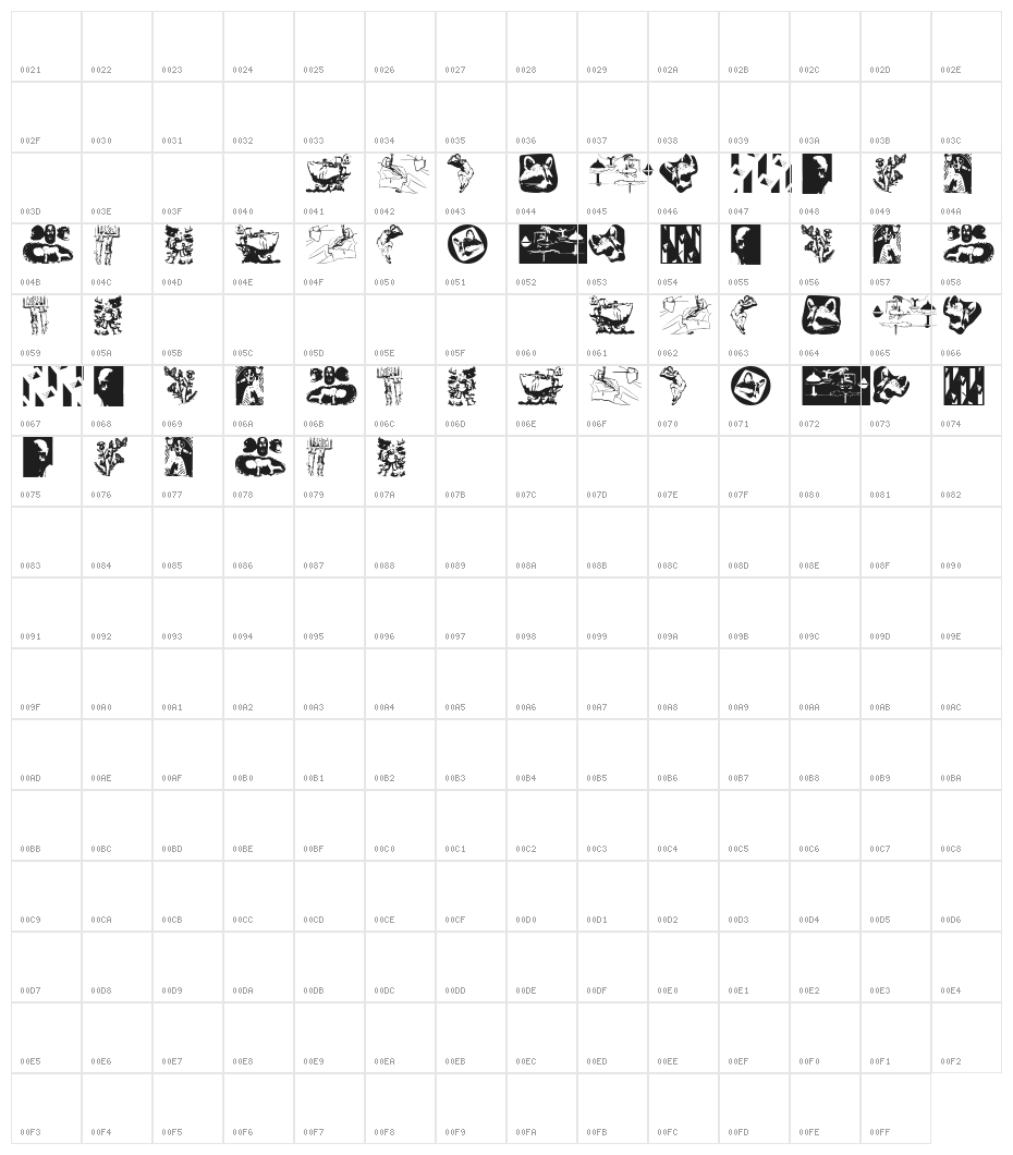 VectorDrawingsOne Character Map