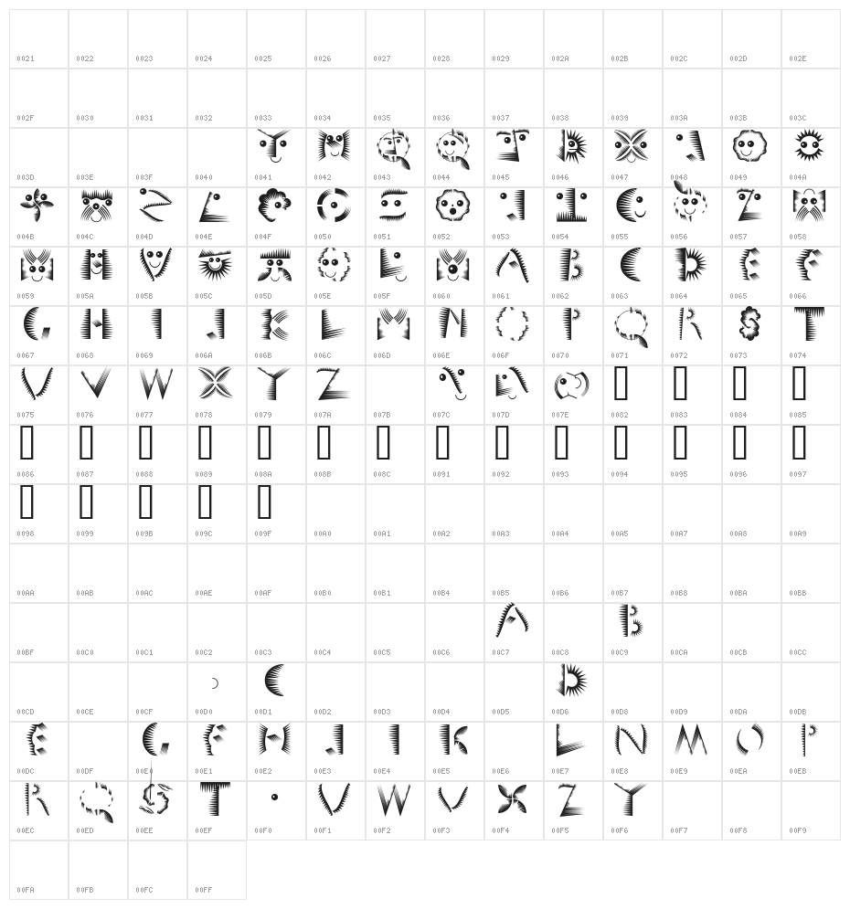 VectorPaintigs Character Map