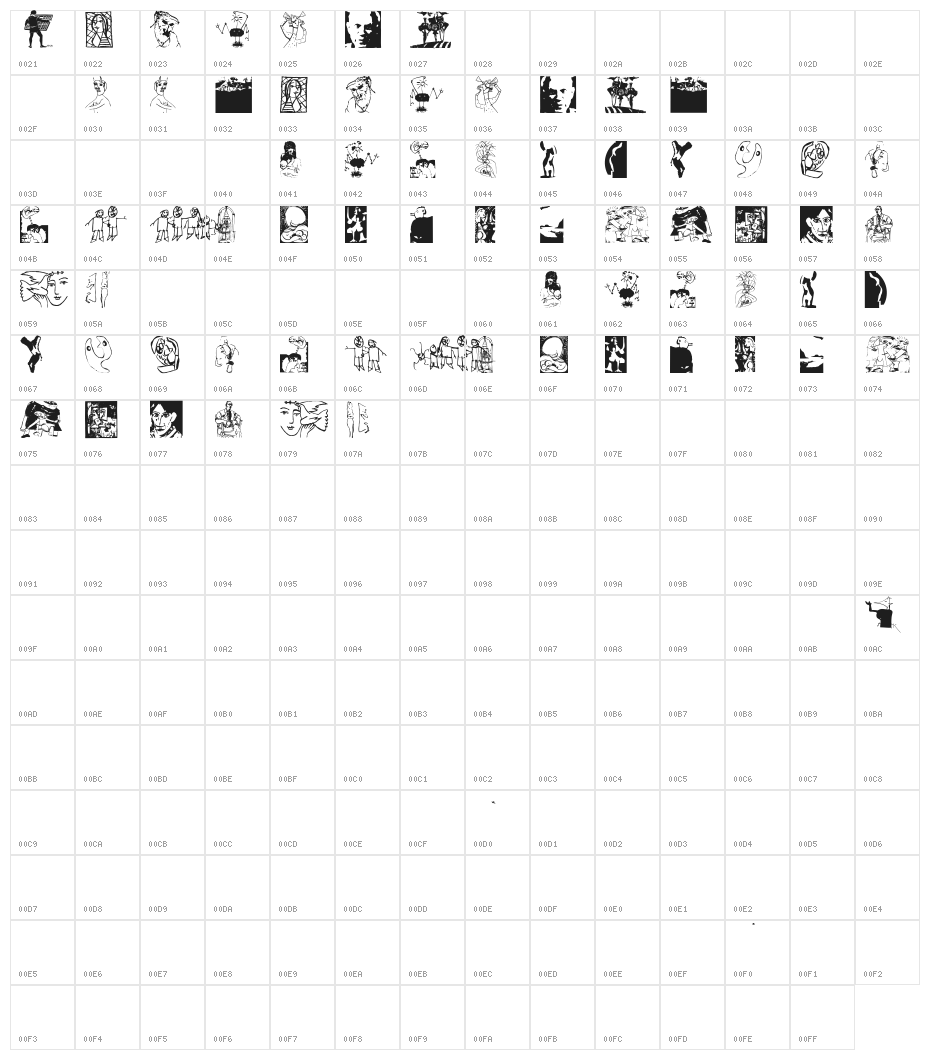 VectorPaintings Character Map