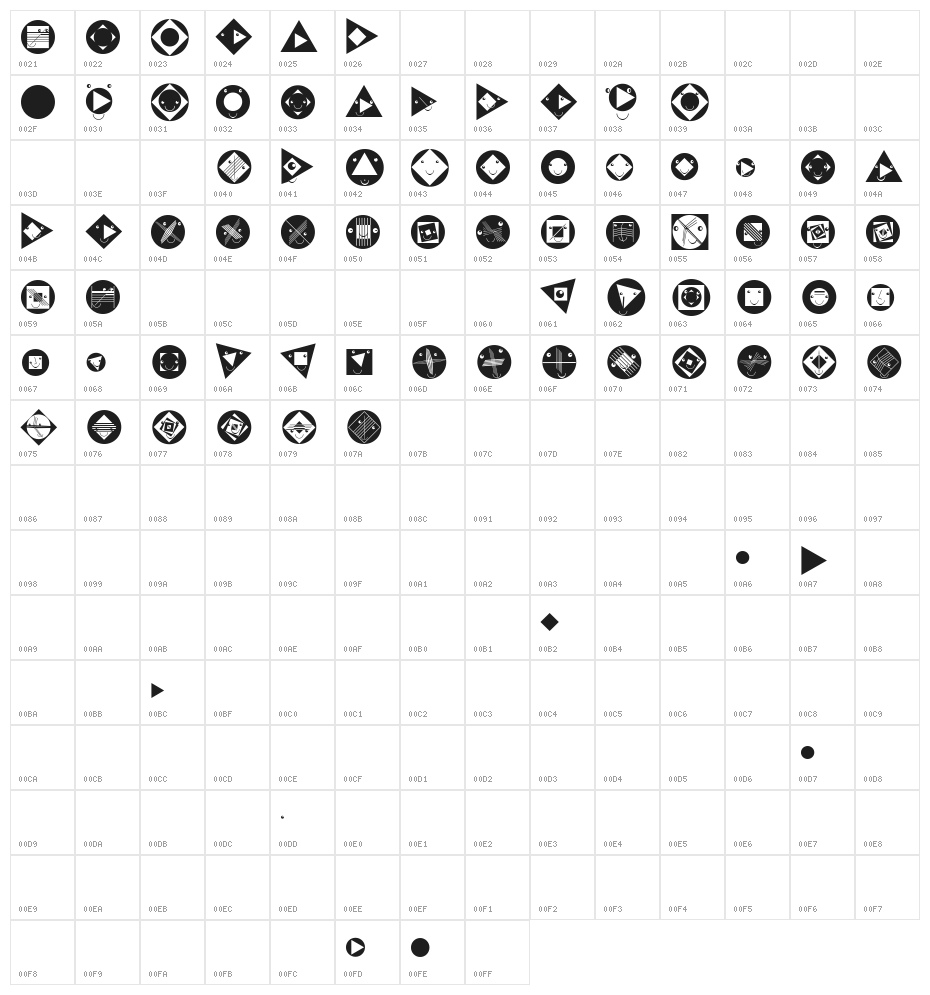 Vectorism Character Map