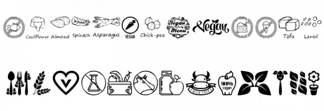 Vegan Icons 字体 大写