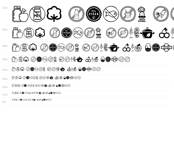 Vegan Icons Waterfall