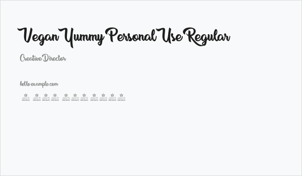 Vegan Yummy Personal Use Regular Business Card